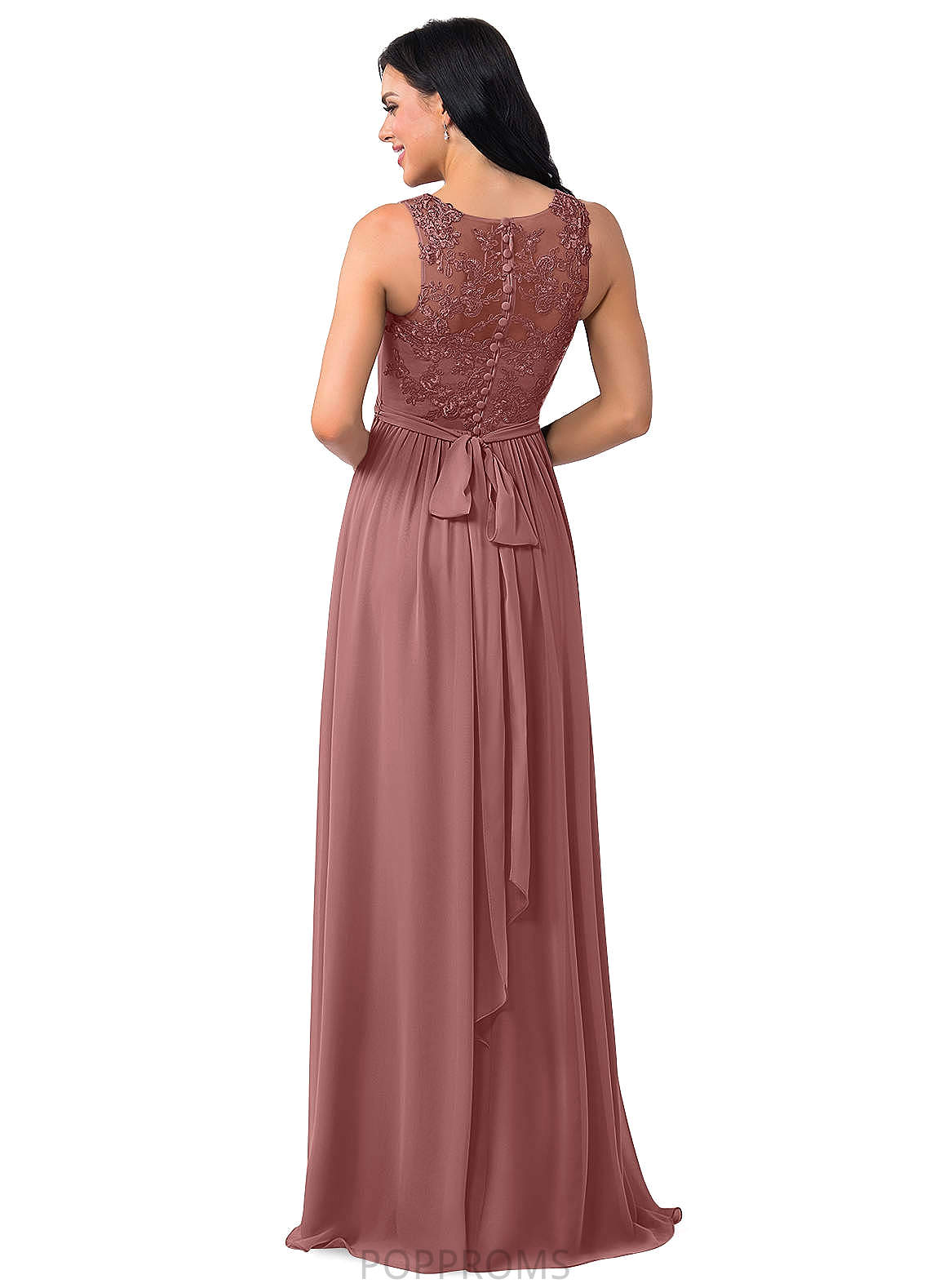 Yasmine V-Neck A-Line/Princess Natural Waist Sleeveless Floor Length Bridesmaid Dresses