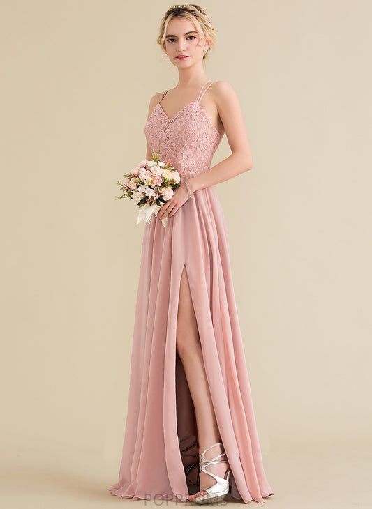 Sweetheart Floor-Length Lace Chiffon Prom Dresses Aaliyah A-Line