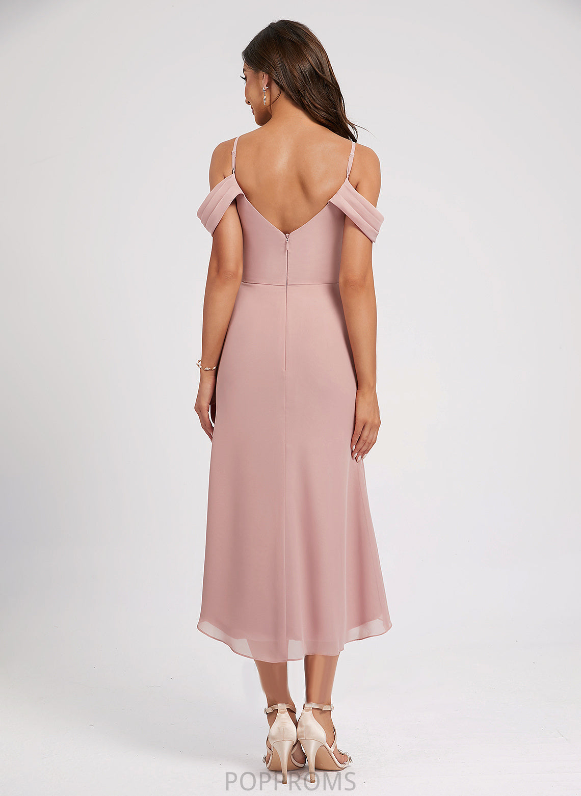 Cocktail Dress Pleated Asymmetrical Iris With Cocktail Dresses Front Sheath/Column Split Chiffon V-neck