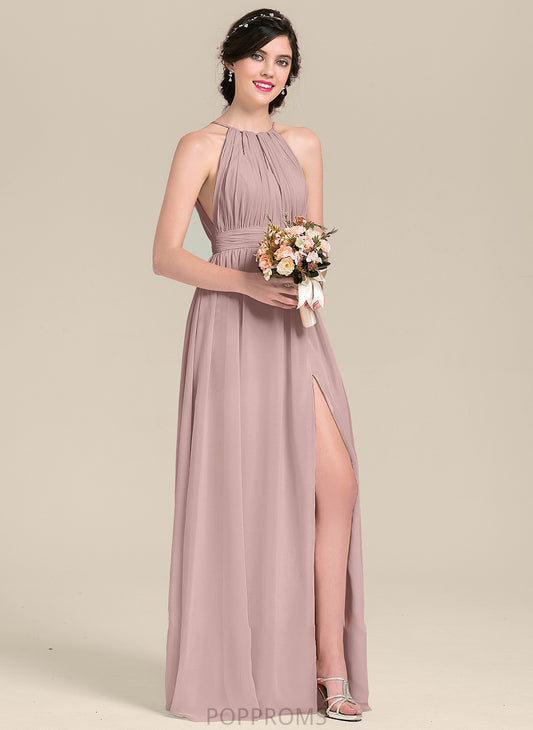 Floor-Length Embellishment SplitFront Fabric ScoopNeck Neckline Length Silhouette A-Line Bow(s) Ruffle Giovanna Bridesmaid Dresses