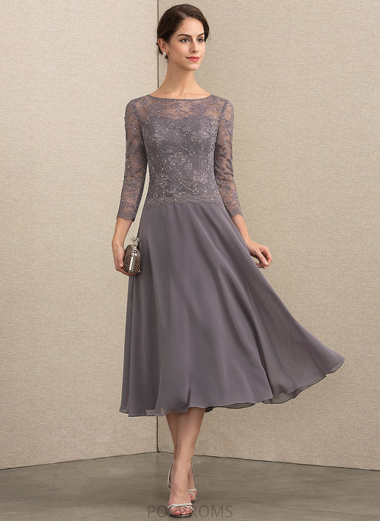 Chiffon Lace Presley Tea-Length A-Line Neck Bride Scoop Sequins the With Dress Mother Mother of the Bride Dresses of