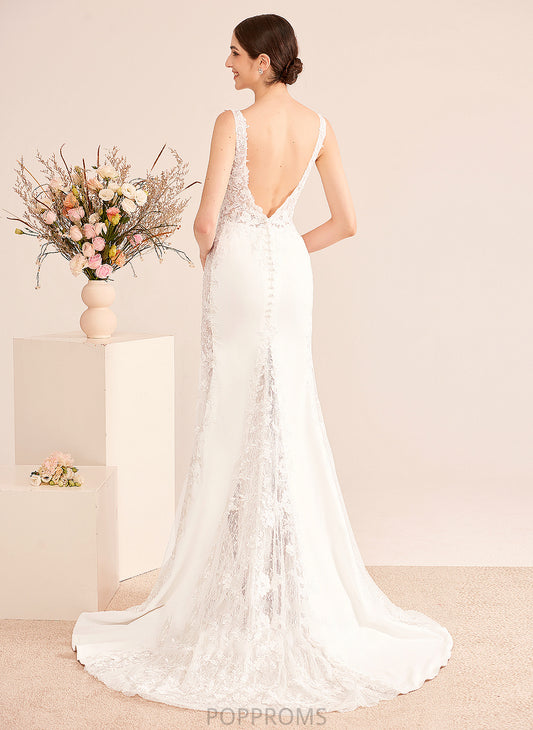 Train Trumpet/Mermaid With Dress Logan Wedding Wedding Dresses Court V-neck Lace