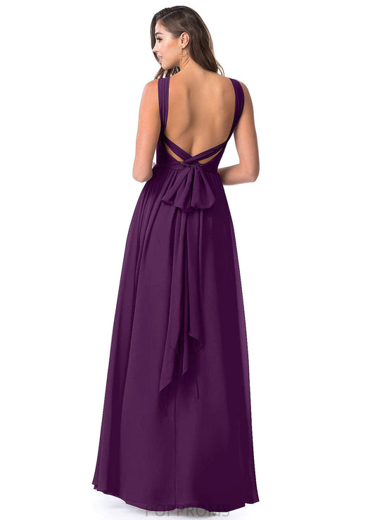 Whitney Sleeveless Spaghetti Staps A-Line/Princess Natural Waist Floor Length Bridesmaid Dresses