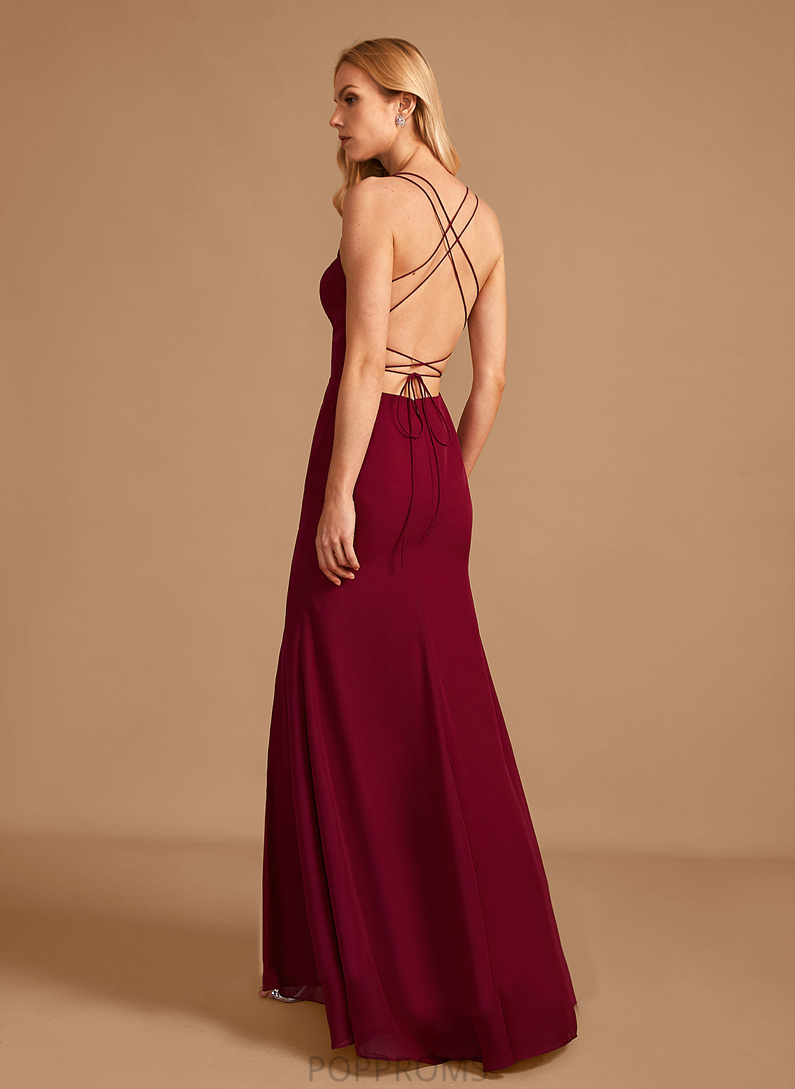 Length Silhouette Trumpet/Mermaid SplitFront Floor-Length Neckline Fabric Embellishment V-neck Genesis Sleeveless Floor Length Bridesmaid Dresses