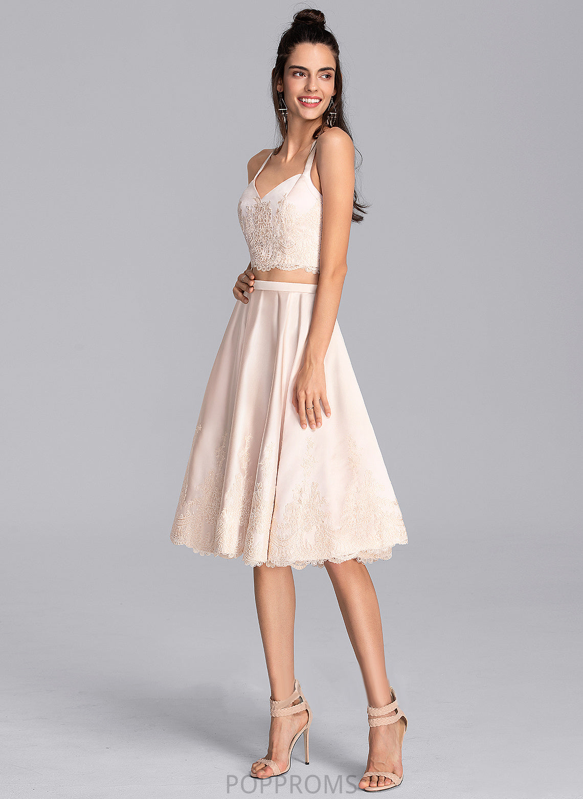 Knee-Length Dress Elise Lace Satin Sweetheart Homecoming With Homecoming Dresses A-Line