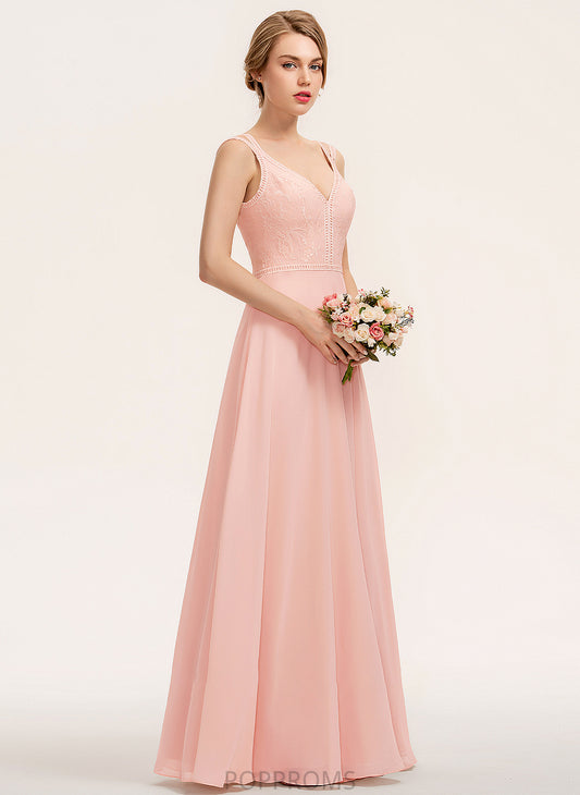 V-neck Length A-Line Straps Fabric Lace Floor-Length Neckline Silhouette Sophie V-Neck Sleeveless Bridesmaid Dresses