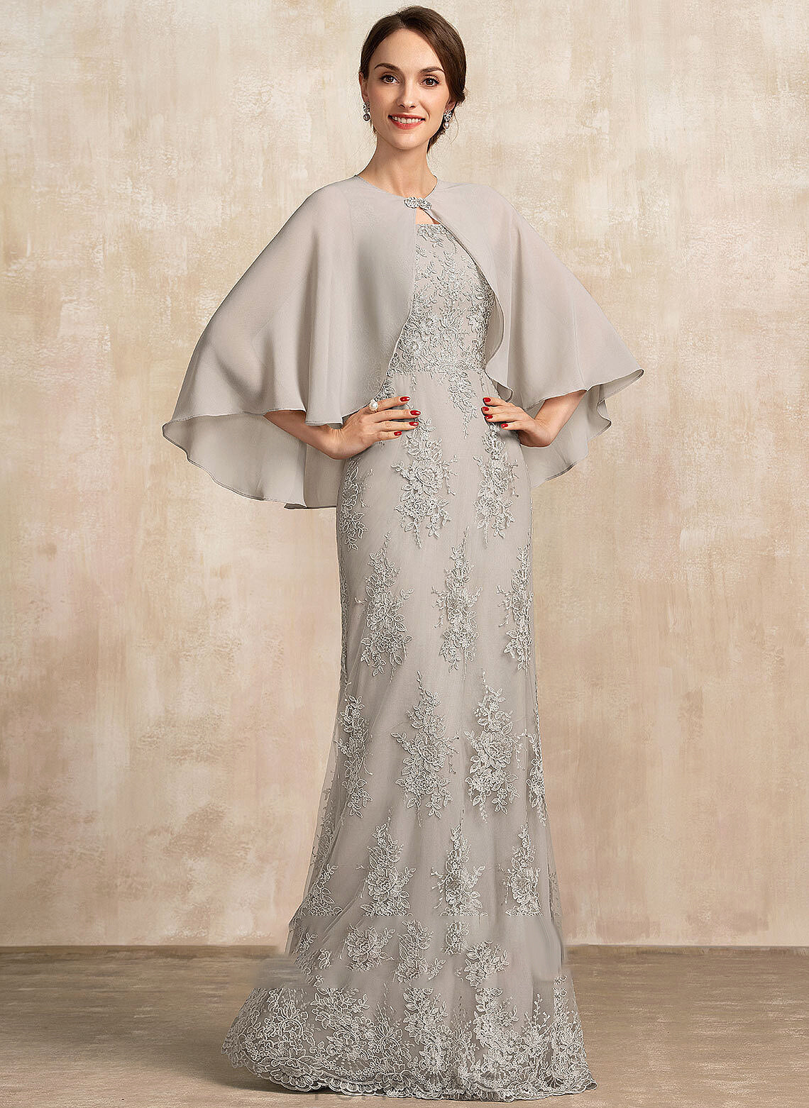 Floor-Length Sibyl Mother of the Bride Dresses Neckline Bride A-Line Dress the Square Mother Lace of