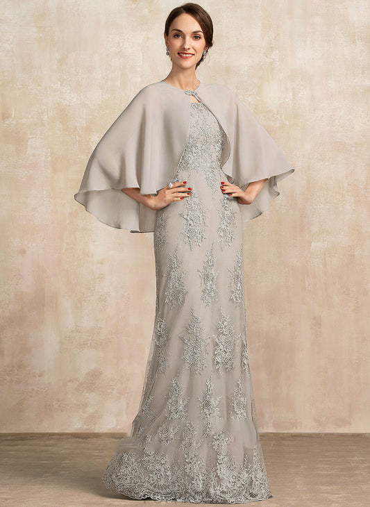 Floor-Length Sibyl Mother of the Bride Dresses Neckline Bride A-Line Dress the Square Mother Lace of