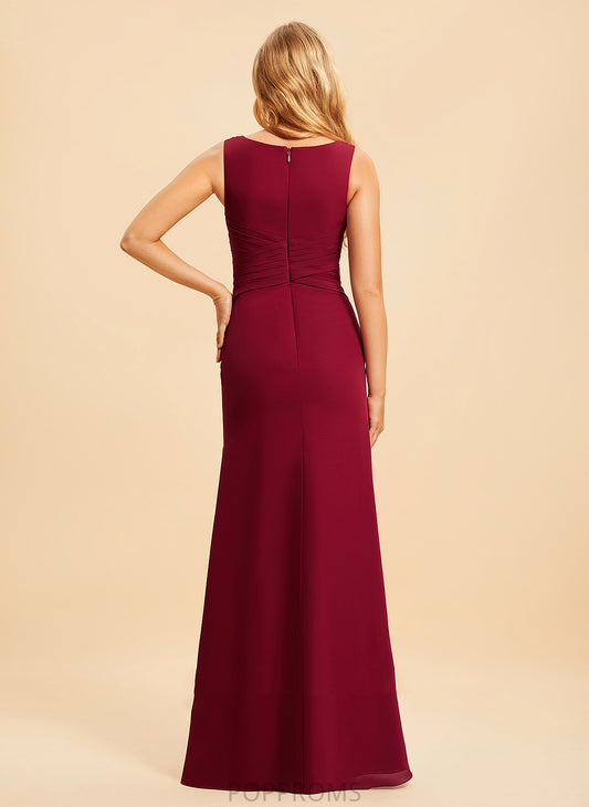 Embellishment Trumpet/Mermaid SplitFront Fabric Length Silhouette Neckline Floor-Length V-neck Cindy Floor Length Natural Waist Bridesmaid Dresses