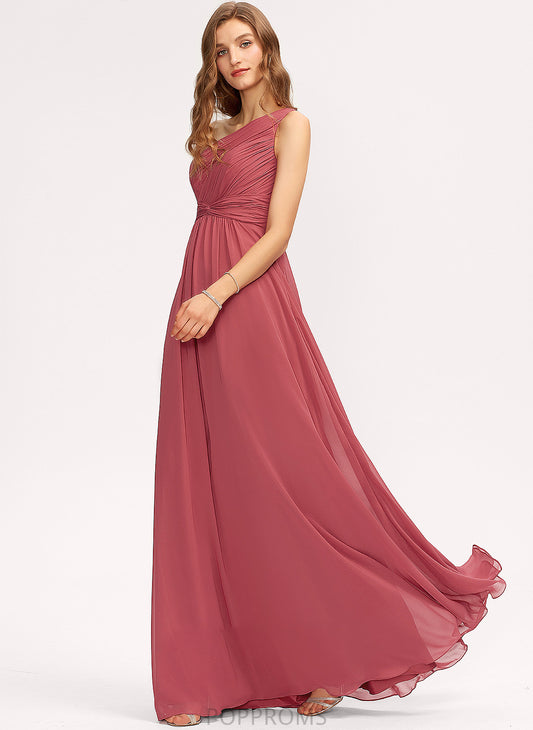 Silhouette Ruffle One-Shoulder Floor-Length Embellishment Fabric Length Neckline A-Line Sabrina Floor Length A-Line/Princess Bridesmaid Dresses