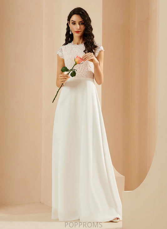 With A-Line Neck Wedding Rosa Scoop Chiffon Floor-Length Wedding Dresses Lace Dress