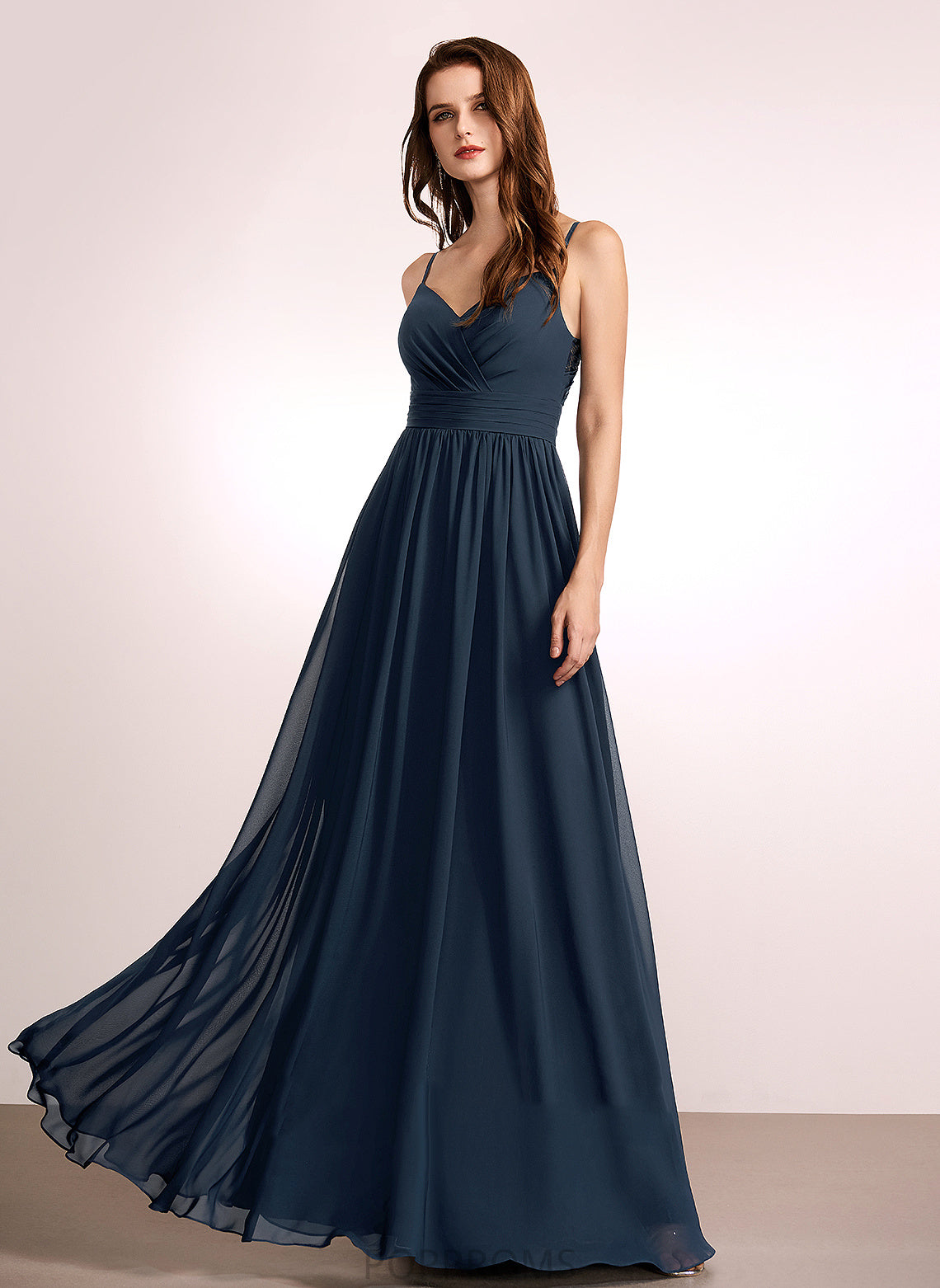 Embellishment A-Line Neckline V-neck Silhouette Lace Floor-Length Fabric Length Nell Sleeveless Floor Length Bridesmaid Dresses