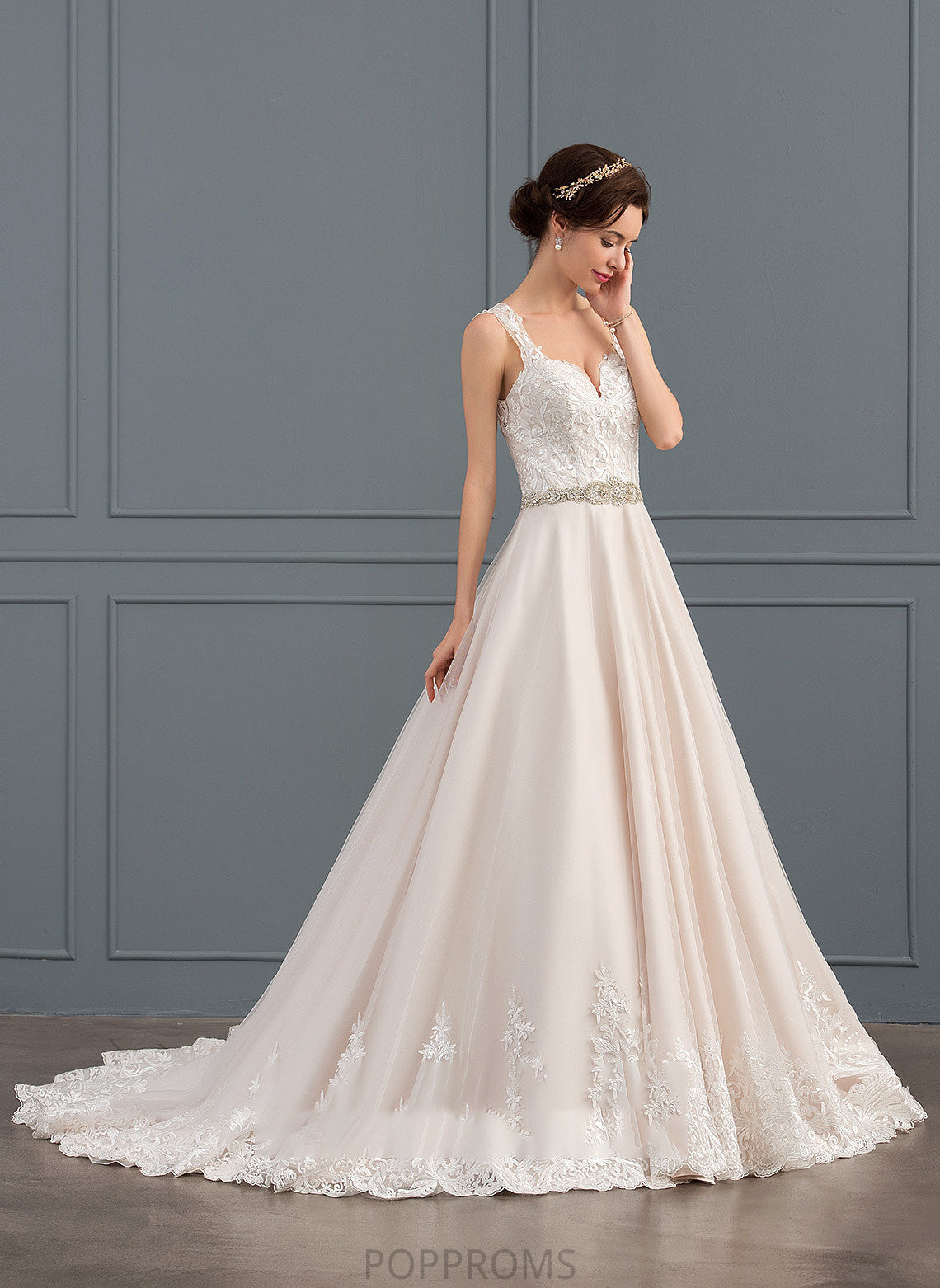 Dress Lucia Wedding Dresses With Beading Court Ball-Gown/Princess Tulle Lace Wedding Sweetheart Train