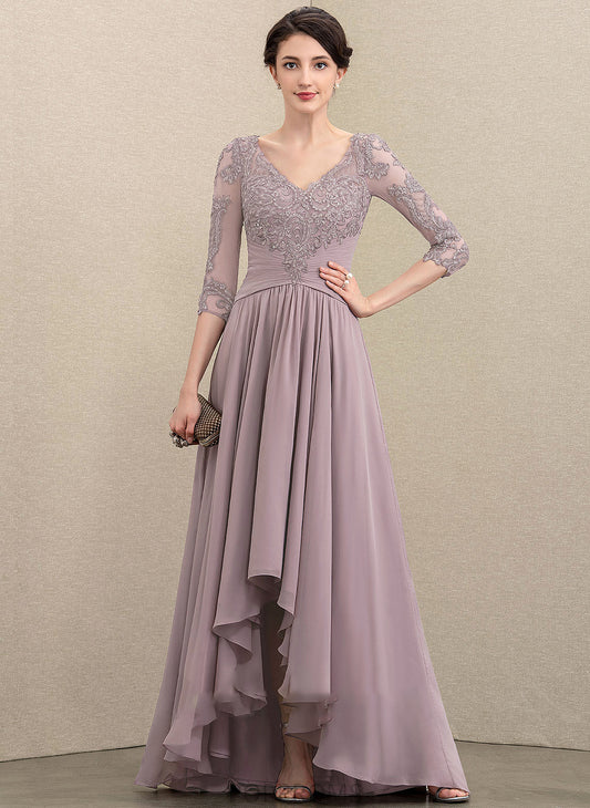 Chiffon Mother the Dress Lace of V-neck With Maud Asymmetrical A-Line Bride Mother of the Bride Dresses Sequins