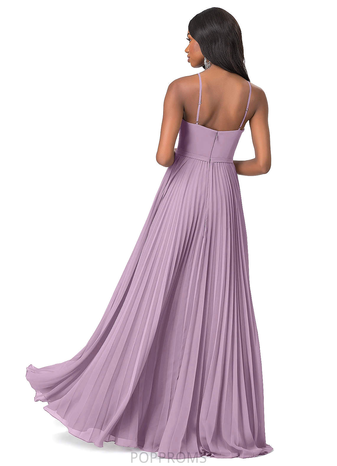 Yvonne Spaghetti Staps Sleeveless Floor Length Natural Waist Trumpet/Mermaid Bridesmaid Dresses