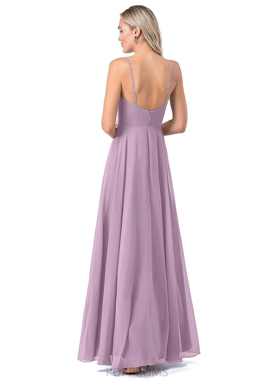 Yareli V-Neck A-Line/Princess Floor Length Natural Waist Sleeveless Bridesmaid Dresses