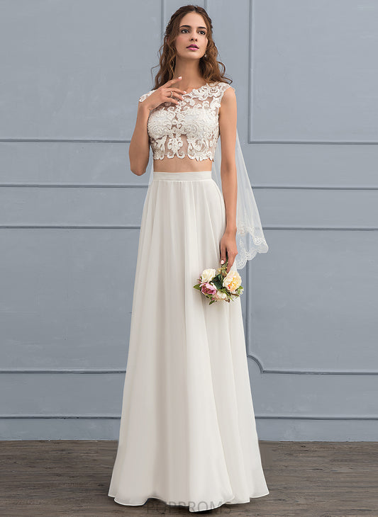 Floor-Length With Beading Chiffon Dress A-Line Lace Sequins Wedding Wedding Dresses Corinne