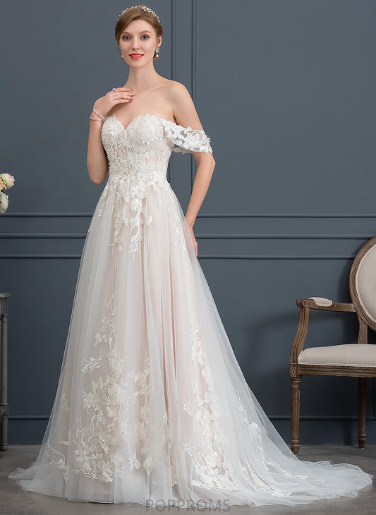 Train Sweetheart Dress Wedding Dresses Saniyah Sweep Wedding Tulle Ball-Gown/Princess