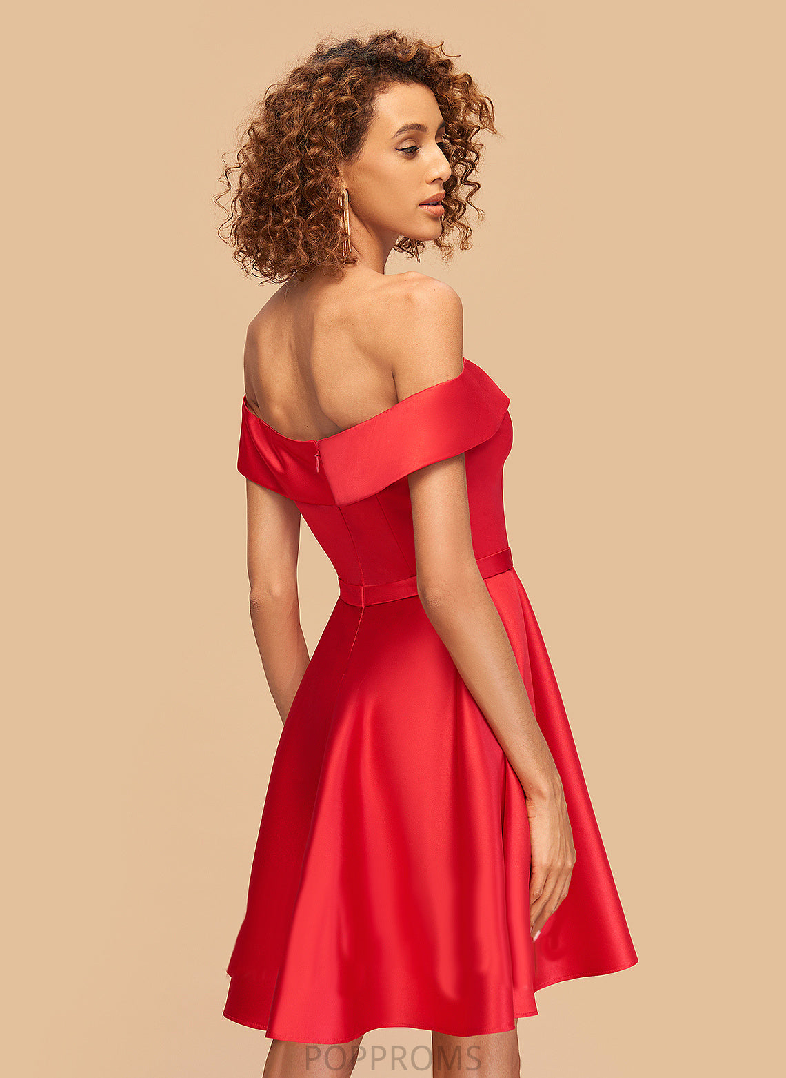 Homecoming Dresses Satin Dress Short/Mini Willa Off-the-Shoulder A-Line Homecoming