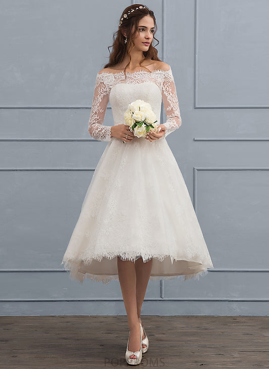 Asymmetrical A-Line Beading Wedding With Lace Wedding Dresses Dress Jaylin