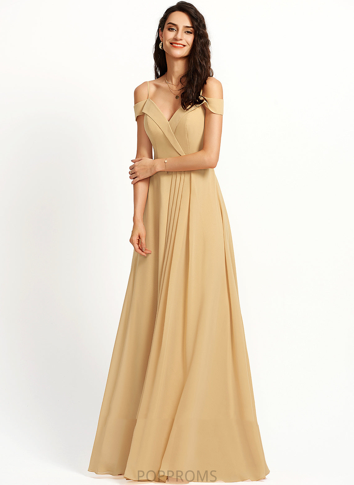 Fabric V-neck Floor-Length Silhouette Straps Length A-Line Neckline Patricia Floor Length Natural Waist Sleeveless Bridesmaid Dresses