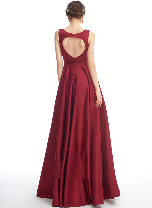 Neckline Silhouette Fabric Floor-Length Satin ScoopNeck A-Line Straps Length Hayden A-Line/Princess Spaghetti Staps Bridesmaid Dresses