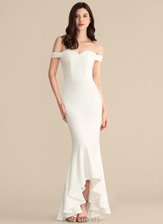 Ruffles Dress Denise Wedding Off-the-Shoulder Asymmetrical Cascading With Wedding Dresses Trumpet/Mermaid