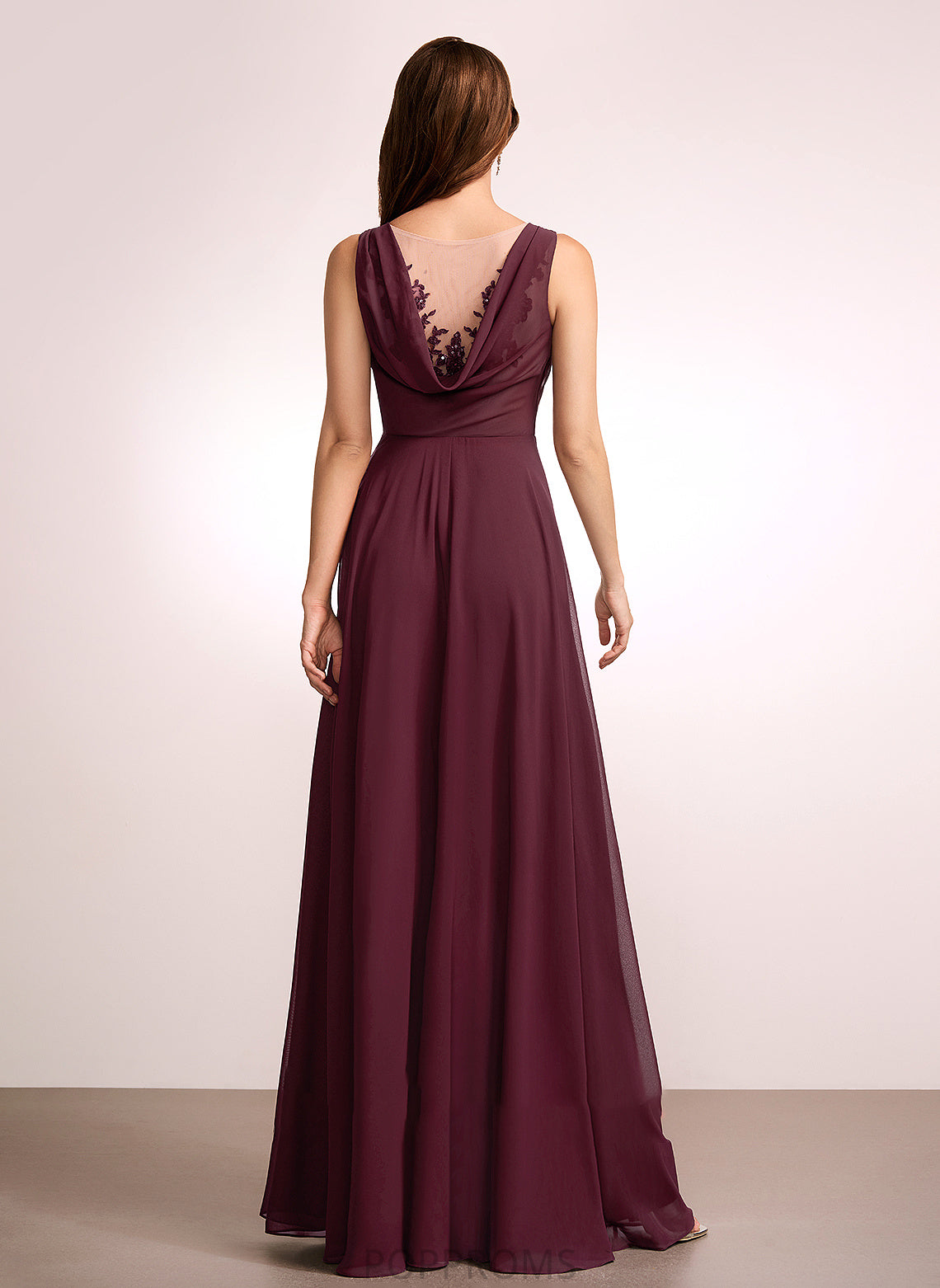 V-neck Length Embellishment A-Line Neckline Lace Silhouette Fabric Floor-Length Aracely Floor Length Sleeveless Bridesmaid Dresses