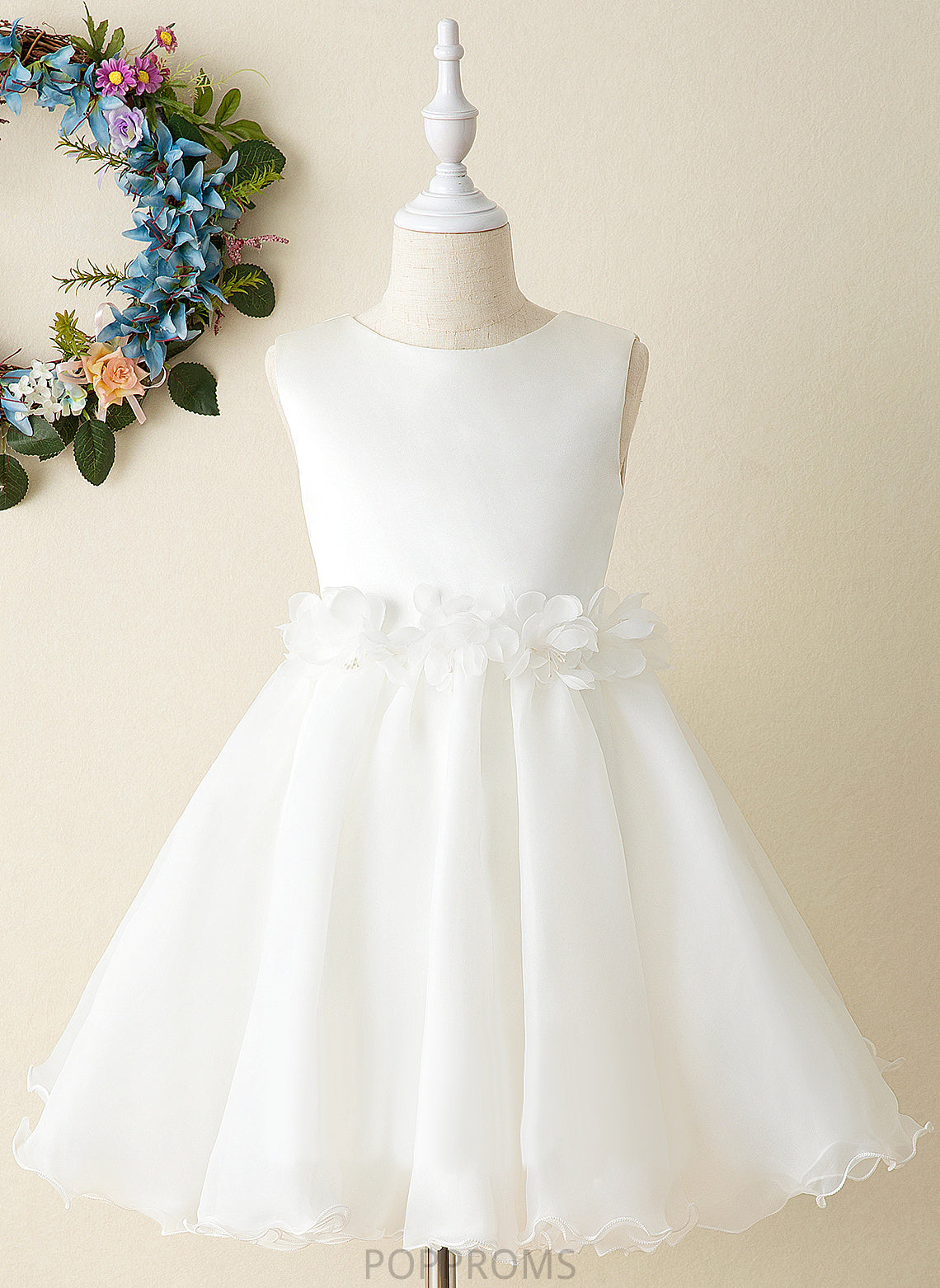 Flower Sleeveless - Scoop Organza Neck Flower Girl Dresses Dress Whitney A-Line Knee-length Girl