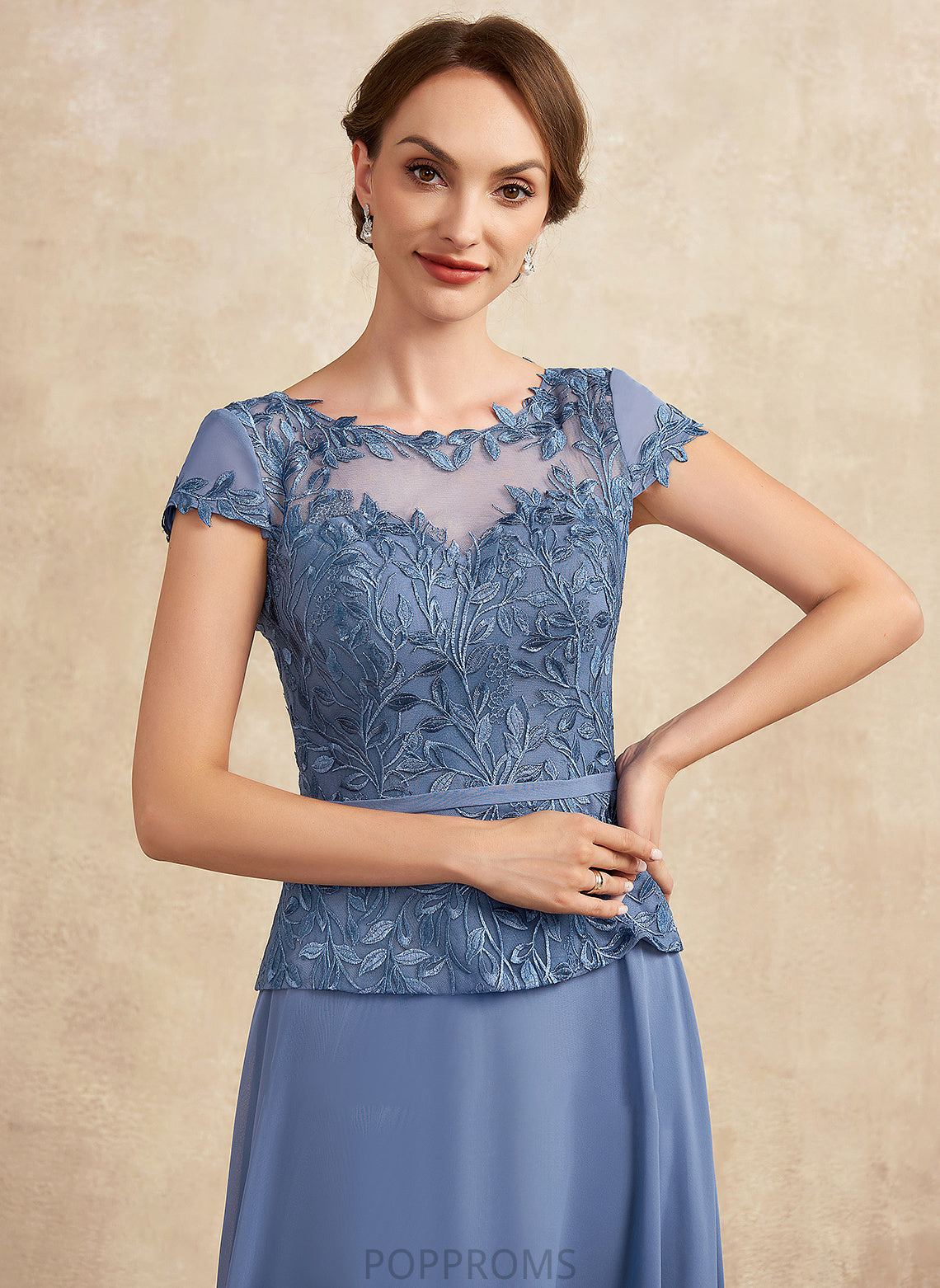 Kennedy Lace of Mother Mother of the Bride Dresses the Neck Bride Chiffon Scoop Dress A-Line Floor-Length