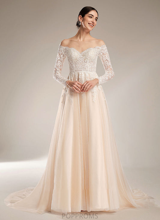 Wedding Dresses With Dress Wedding Illusion Sequins Ball-Gown/Princess Dayanara Train Chapel