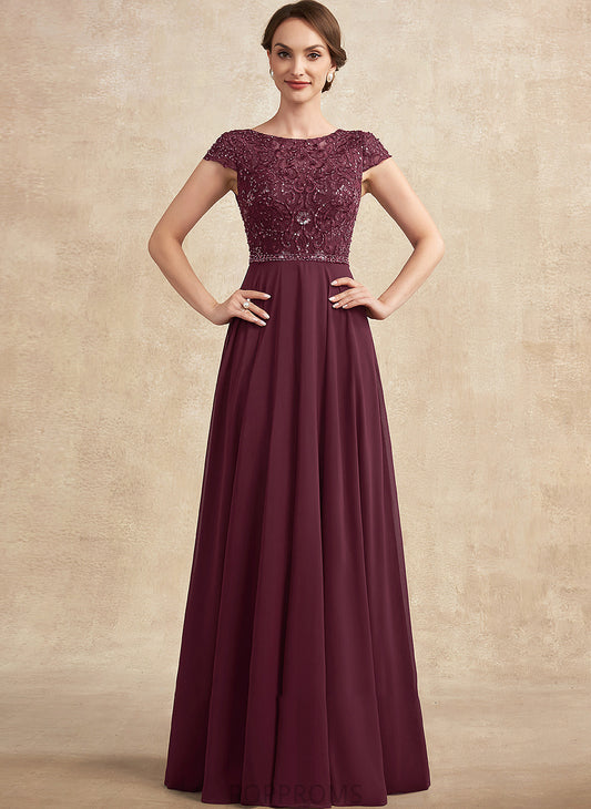 Sequins Mother of the Bride Dresses of Mother Dress Floor-Length the Chiffon A-Line Scoop Bride Neck Donna With Beading Lace