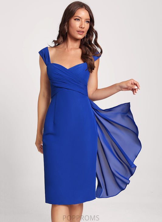 Chiffon Cocktail Club Dresses Sheath/Column Sweetheart Dress Knee-Length Maggie