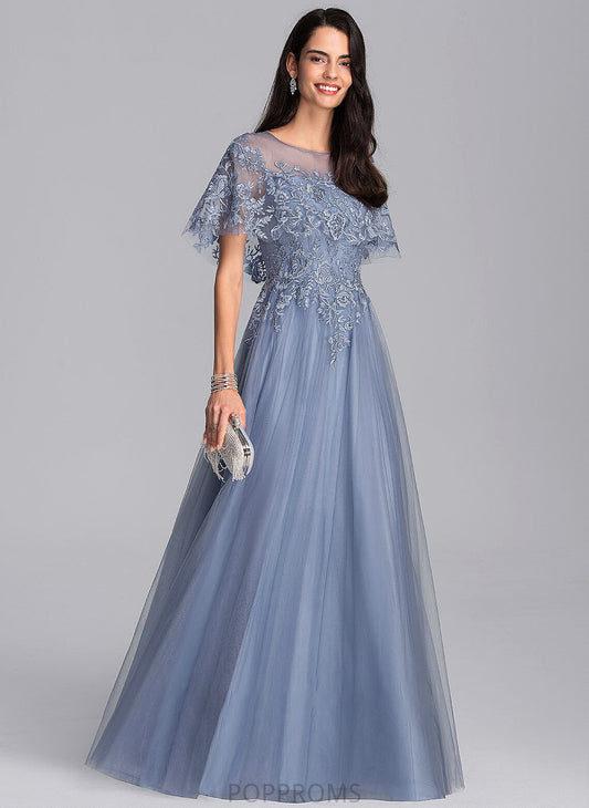 Wedding Floor-Length Wedding Dresses Tulle Scoop A-Line Dress Frederica Neck