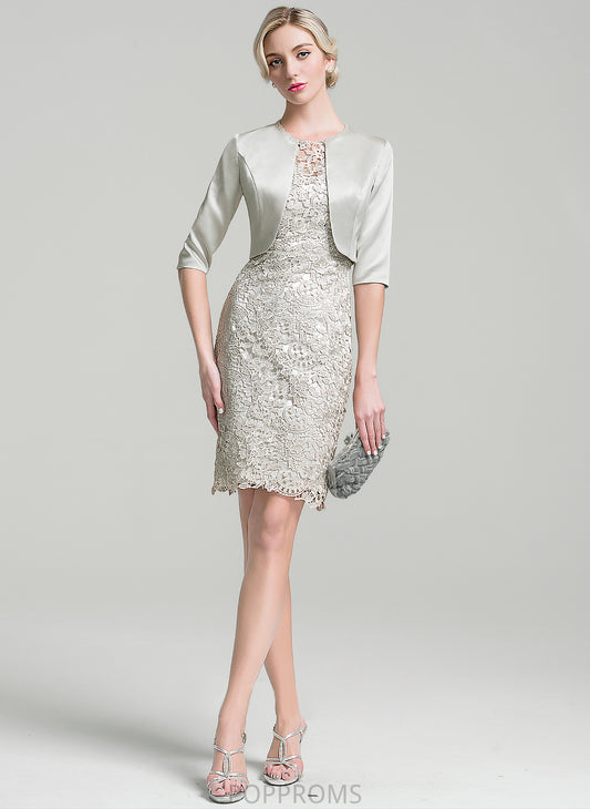 Mother of the Bride Dresses the Dress Mother Bride Yaretzi Lace Scoop Neck of Sheath/Column Knee-Length