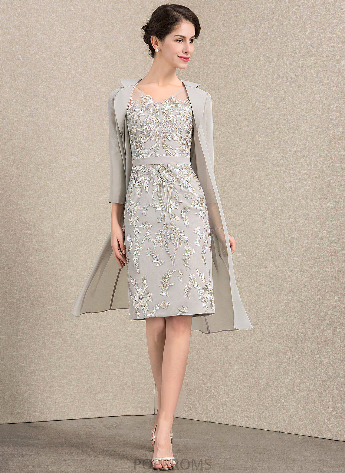 V-neck the Lace Jaylene Knee-Length Sheath/Column Mother Bride of Dress Mother of the Bride Dresses