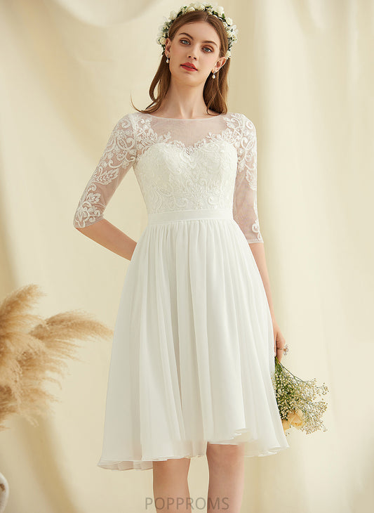 Sequins Hilda Wedding Wedding Dresses With Dress Chiffon Lace Knee-Length A-Line