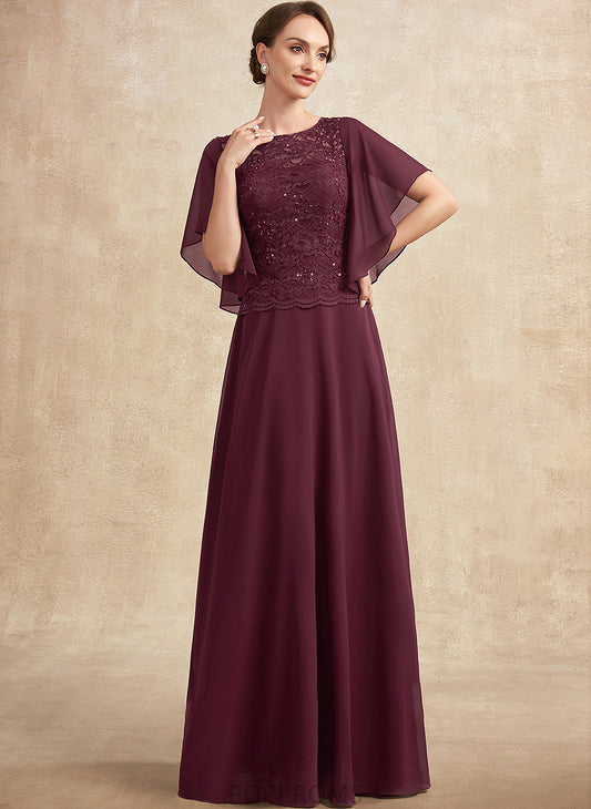 Chiffon With of Mother of the Bride Dresses A-Line Rebecca Bride Scoop the Sequins Neck Lace Floor-Length Mother Dress