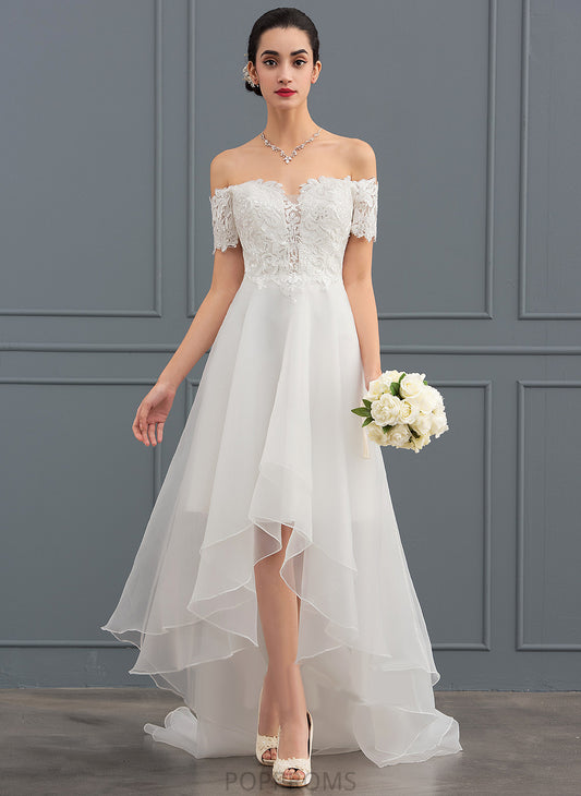 Organza With Asymmetrical Sequins Dress Charlotte Lace Wedding Wedding Dresses A-Line