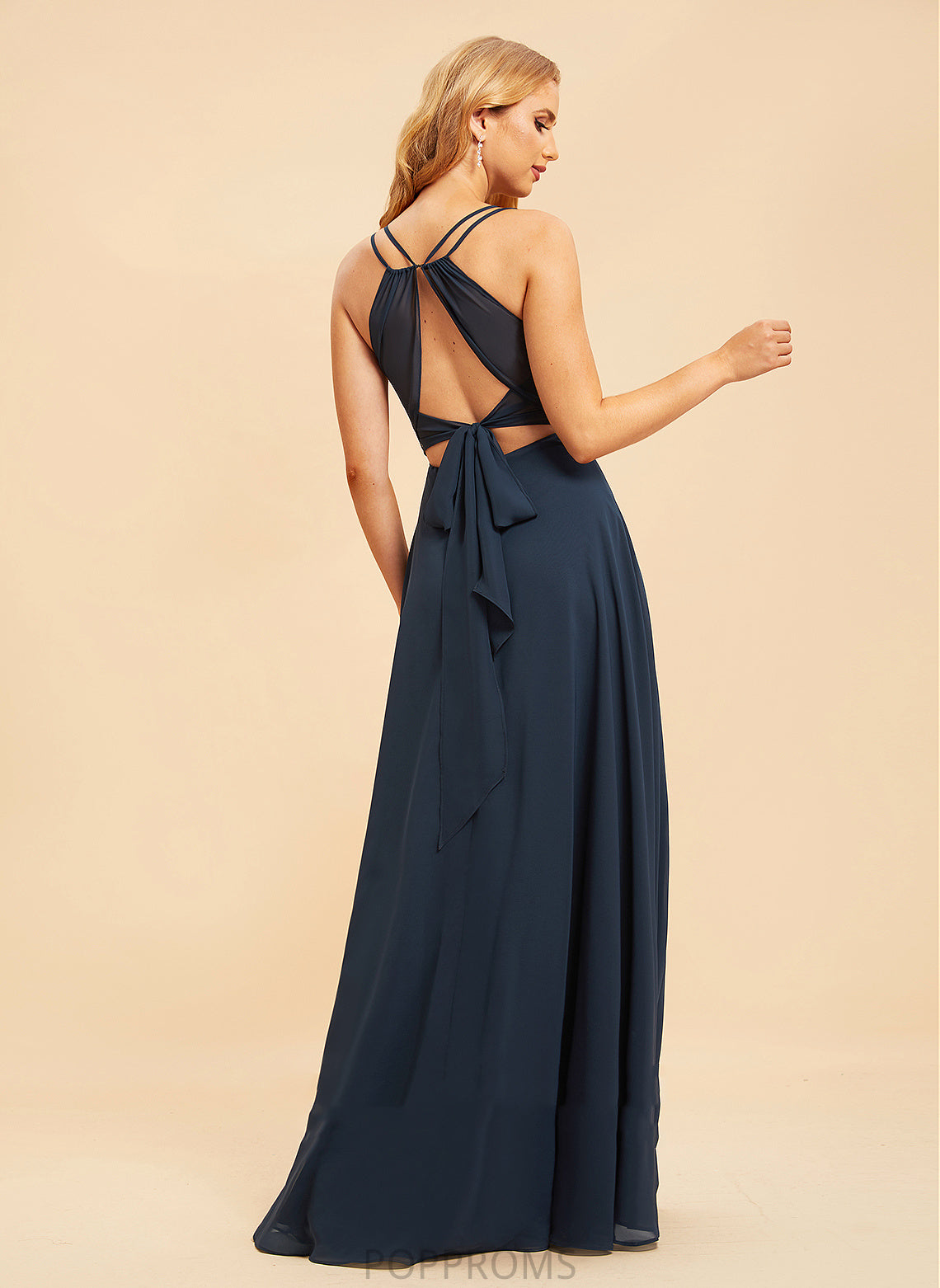 Floor-Length Embellishment V-neck Length Silhouette A-Line Neckline Fabric Ruffle Annie Floor Length Natural Waist Bridesmaid Dresses