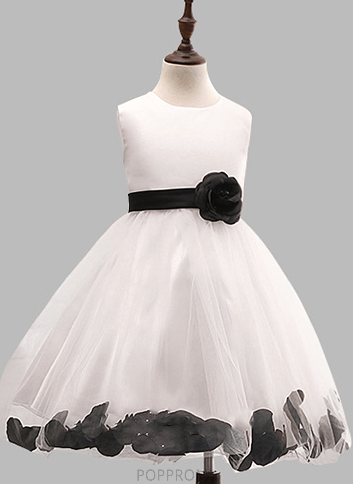 - Ball Gown Dress Cotton Scoop Flower Amari Knee-length Sleeveless Neck Girl With Flower(s)/Bow(s) Flower Girl Dresses Blends