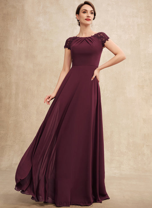 Lace Floor-Length Belinda Chiffon Mother of the Bride Dresses Mother With the Ruffle Dress A-Line Neck Bride Scoop of