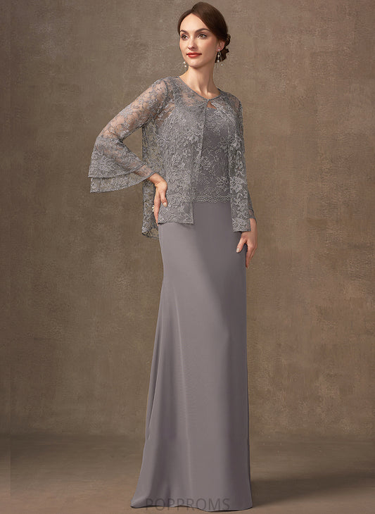 Neckline Chiffon of Sheath/Column Bride Lace Floor-Length Square Mother of the Bride Dresses the Mother Aubrey Dress