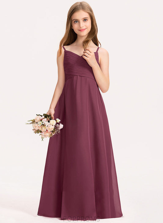 With Maisie Sweetheart Chiffon Floor-Length Ruffle Junior Bridesmaid Dresses A-Line