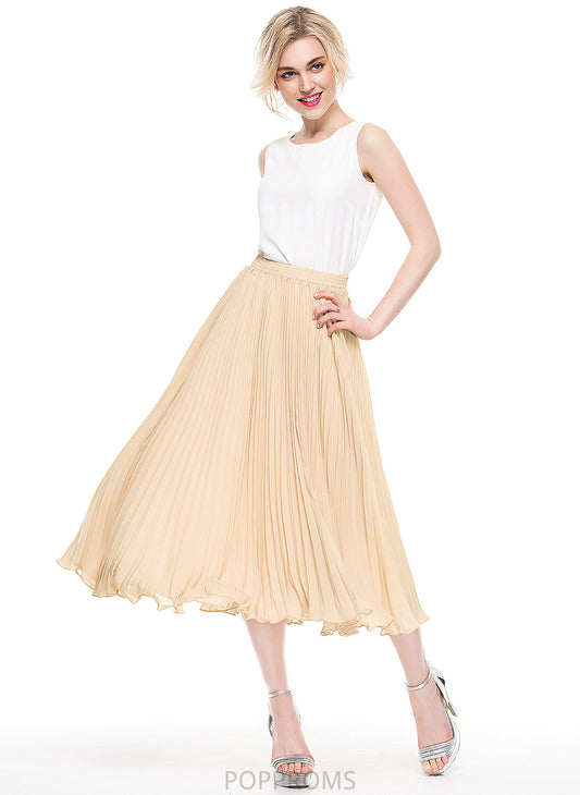 Skirt Dakota Pleated A-Line/Princess Tea-Length With Cocktail Dresses Chiffon Cocktail