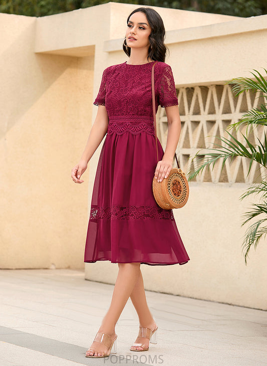 A-Line Daphne Dress Cocktail Knee-Length Cocktail Dresses Chiffon