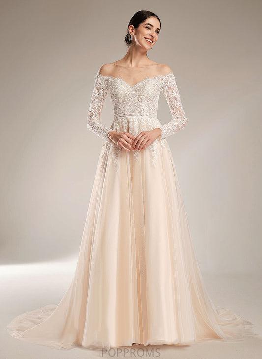 Train Ball-Gown/Princess Wedding Dresses Dress Tulle With Chapel Sequins Lace Illusion Kaydence Wedding