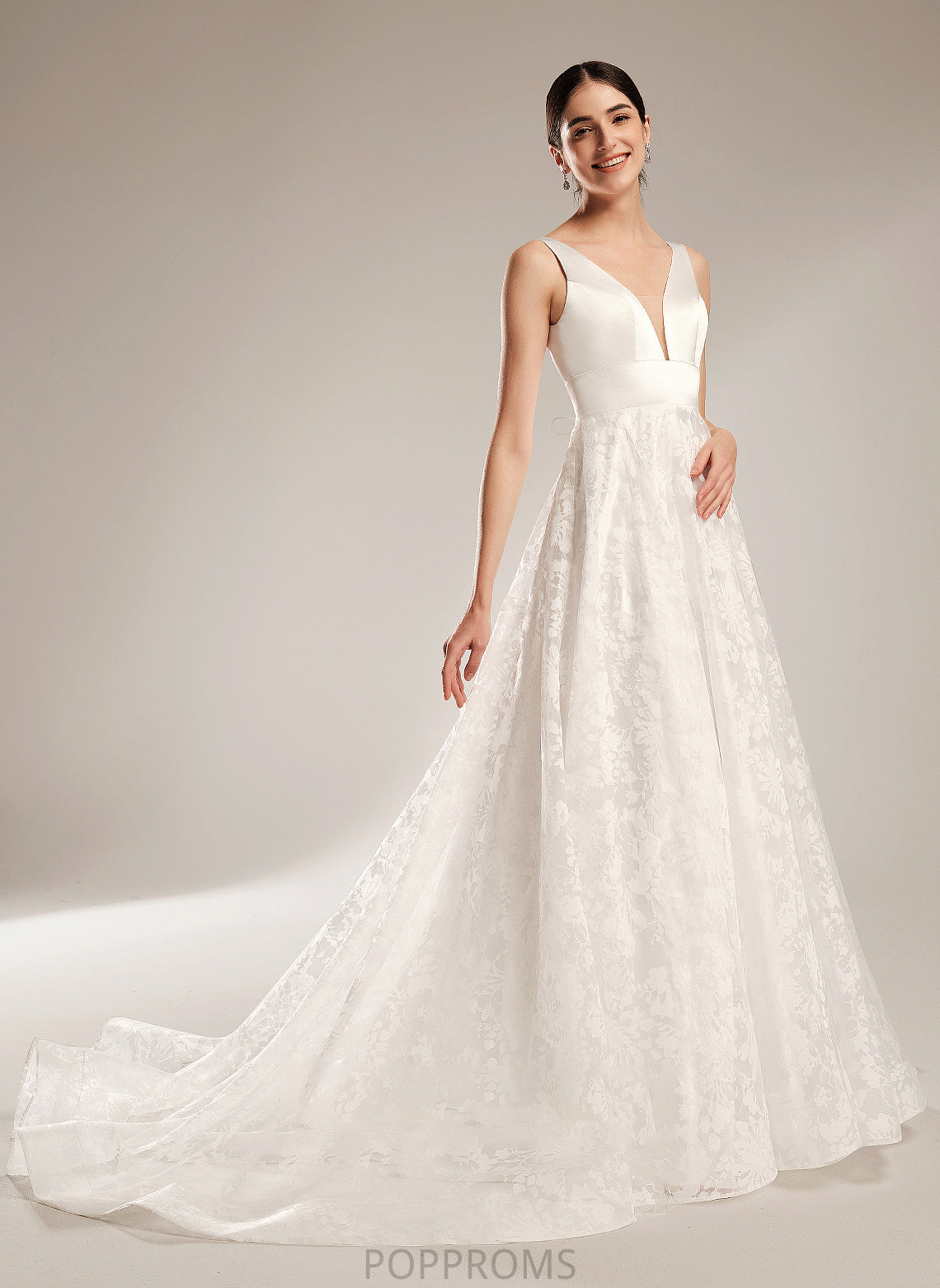 V-neck Train Rosemary Ball-Gown/Princess Wedding Chapel Wedding Dresses Dress