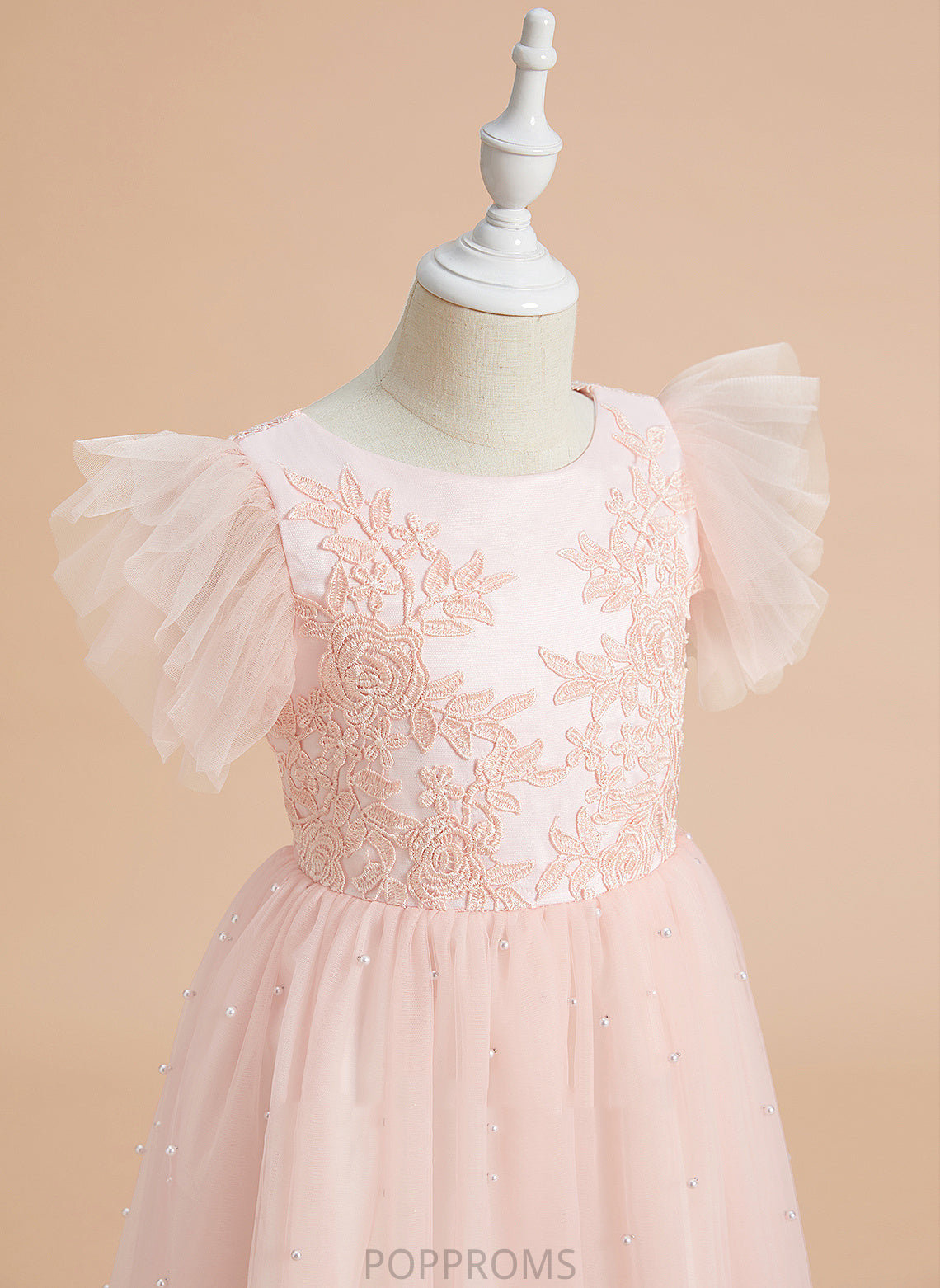 Scoop - Dress Lace Flower Girl Dresses Cassie Flower Knee-length A-Line Girl Satin/Tulle Neck With Sleeveless