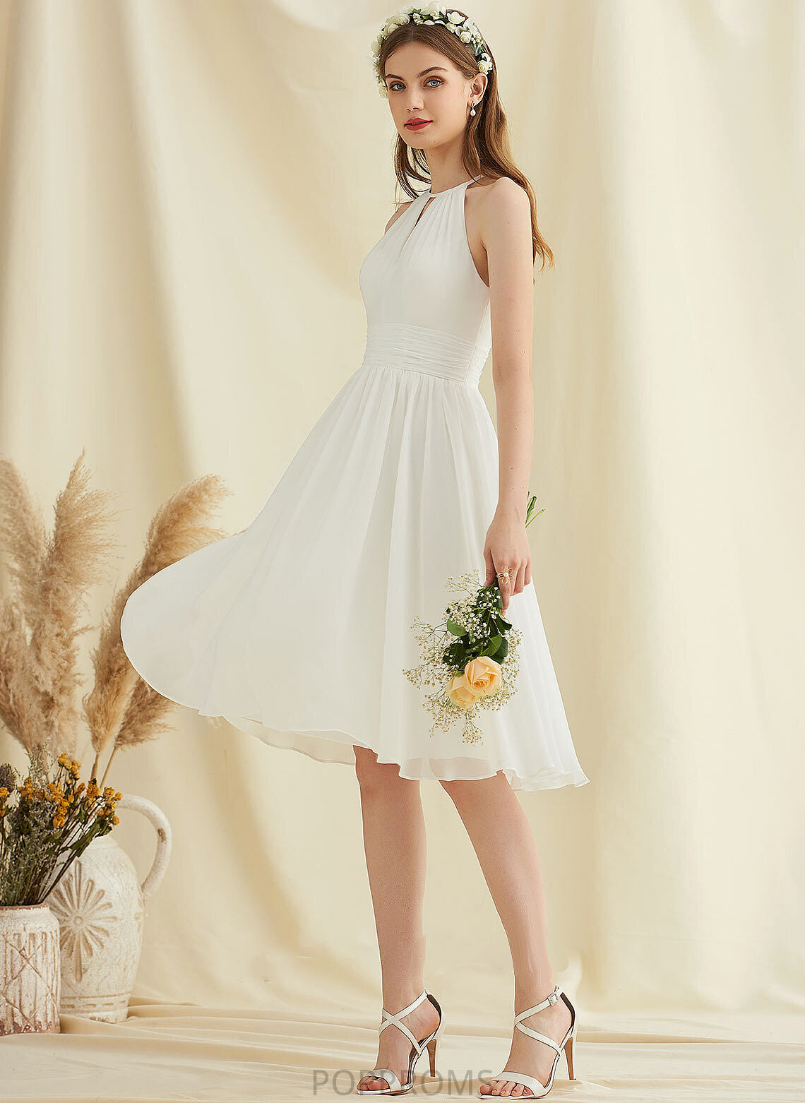 Wedding A-Line Chiffon Iliana Dress Wedding Dresses Knee-Length